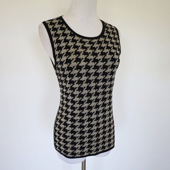 Preston & York Black and Cream Houndstooth Blouse - Picture 5 of 9